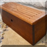 M04. Large wooden tongue drum. 10”h x 26.5”w x 7”d - $88 